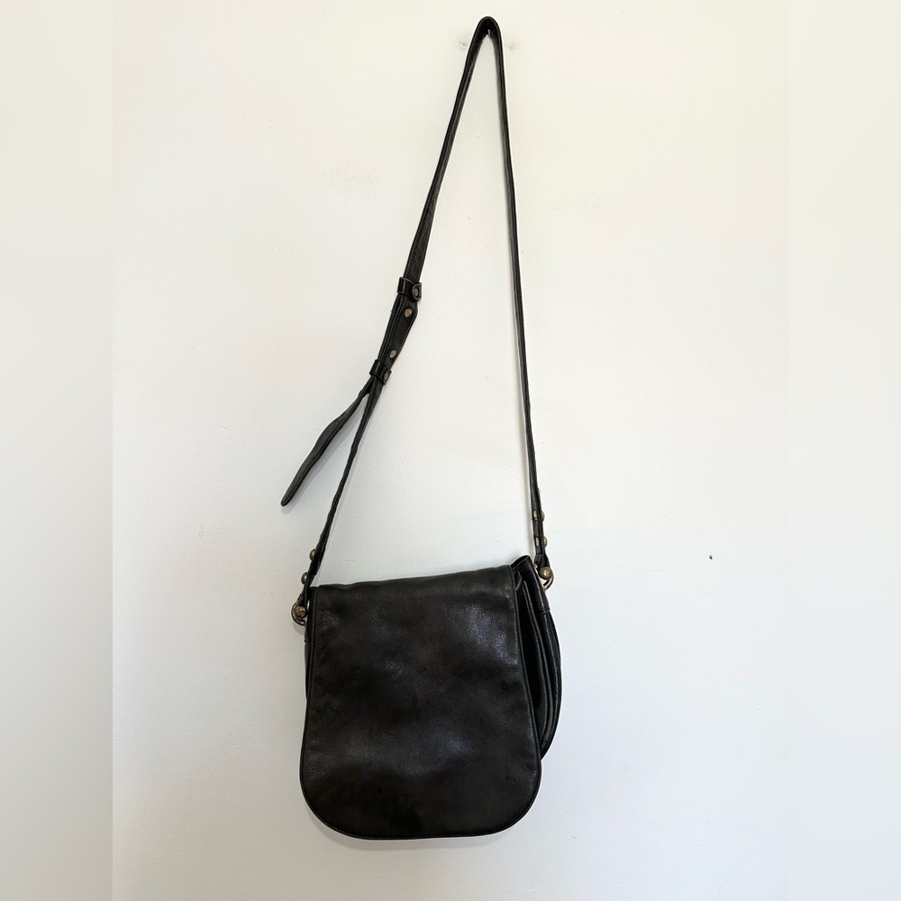 DKNY y2k black leather crossbody bag emo goth dark